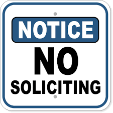 No Soliciting Sign