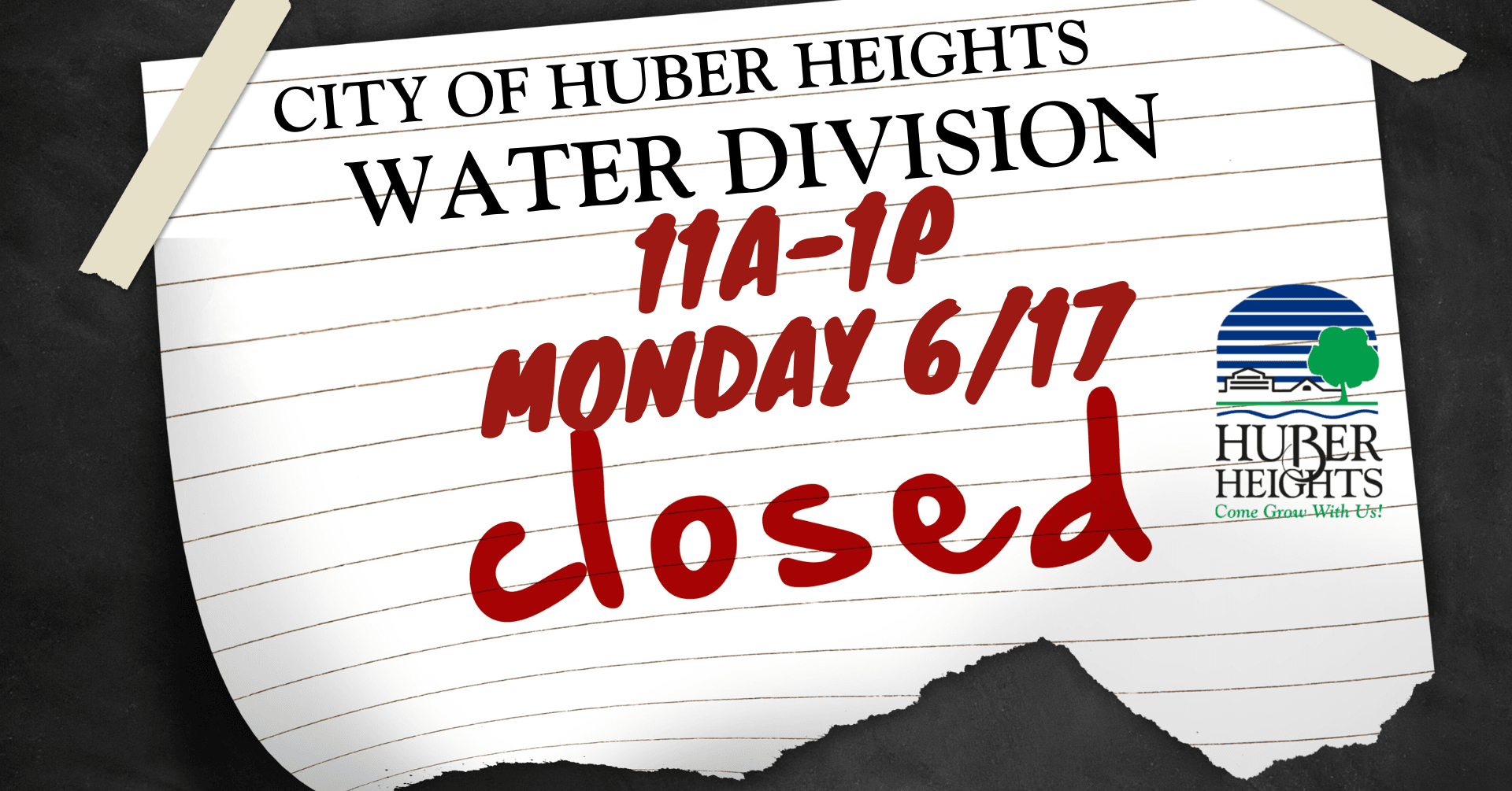 Water Division CLOSED News Flash and LobbyBoard